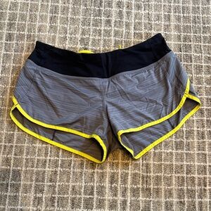 Lululemon Athletica Gray Shorts with Yellow Accents (Size 6)